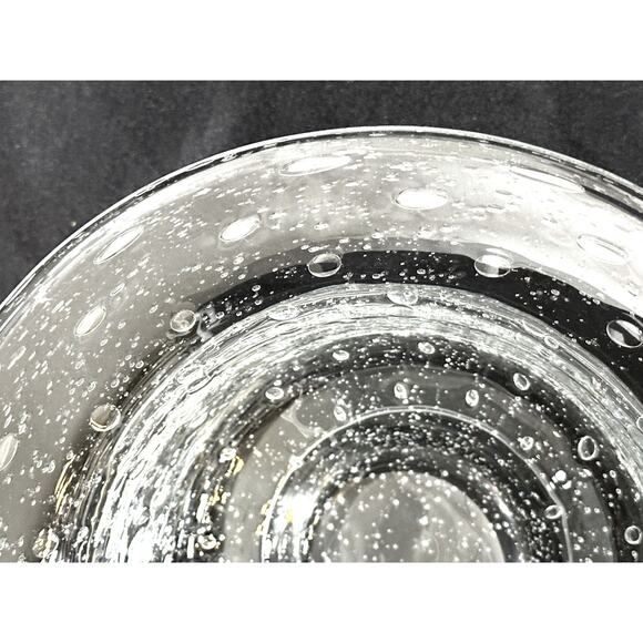 Handblown Bubble Seeded Footed Glass Bowl Vintage 1950's 8"-Excellent Mint! - Picture 8 of 10